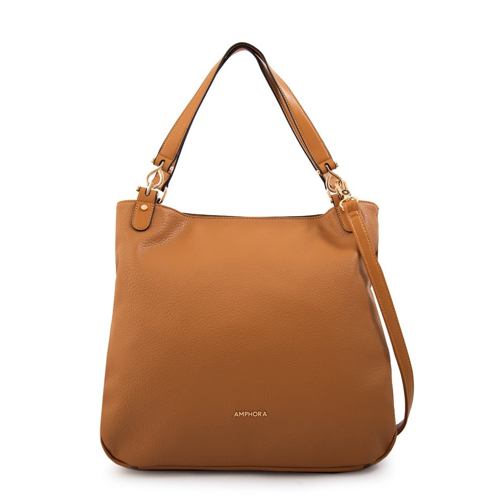 Cartera tote corte recto eugenia mediana camel – Amphora Chile