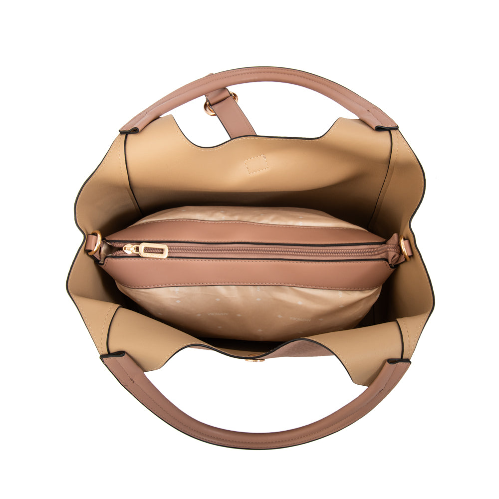 Cartera tote damaris grande rosa viejo