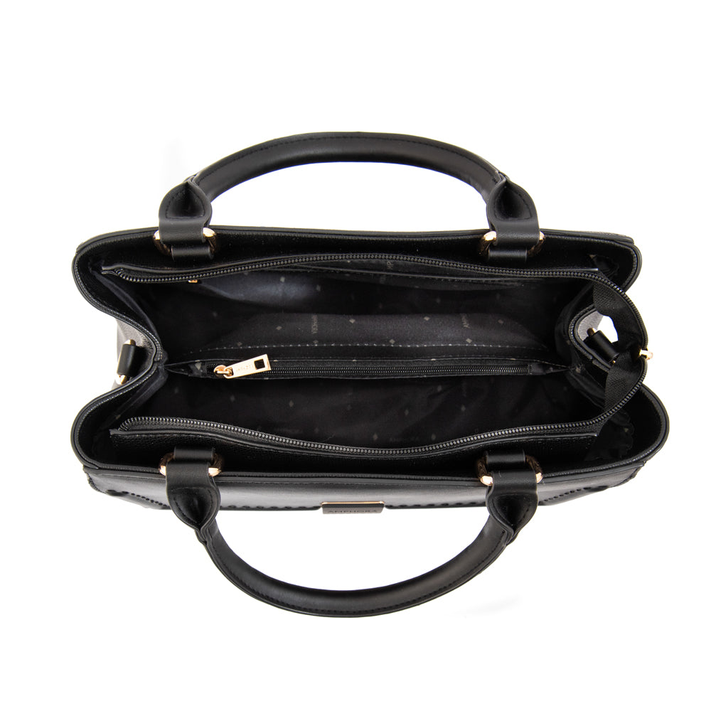 Cartera tote con tapa clary mediana negro