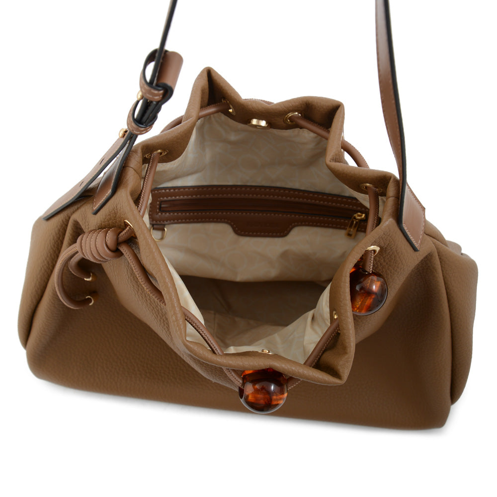 Cartera corte recto cifer mediana café