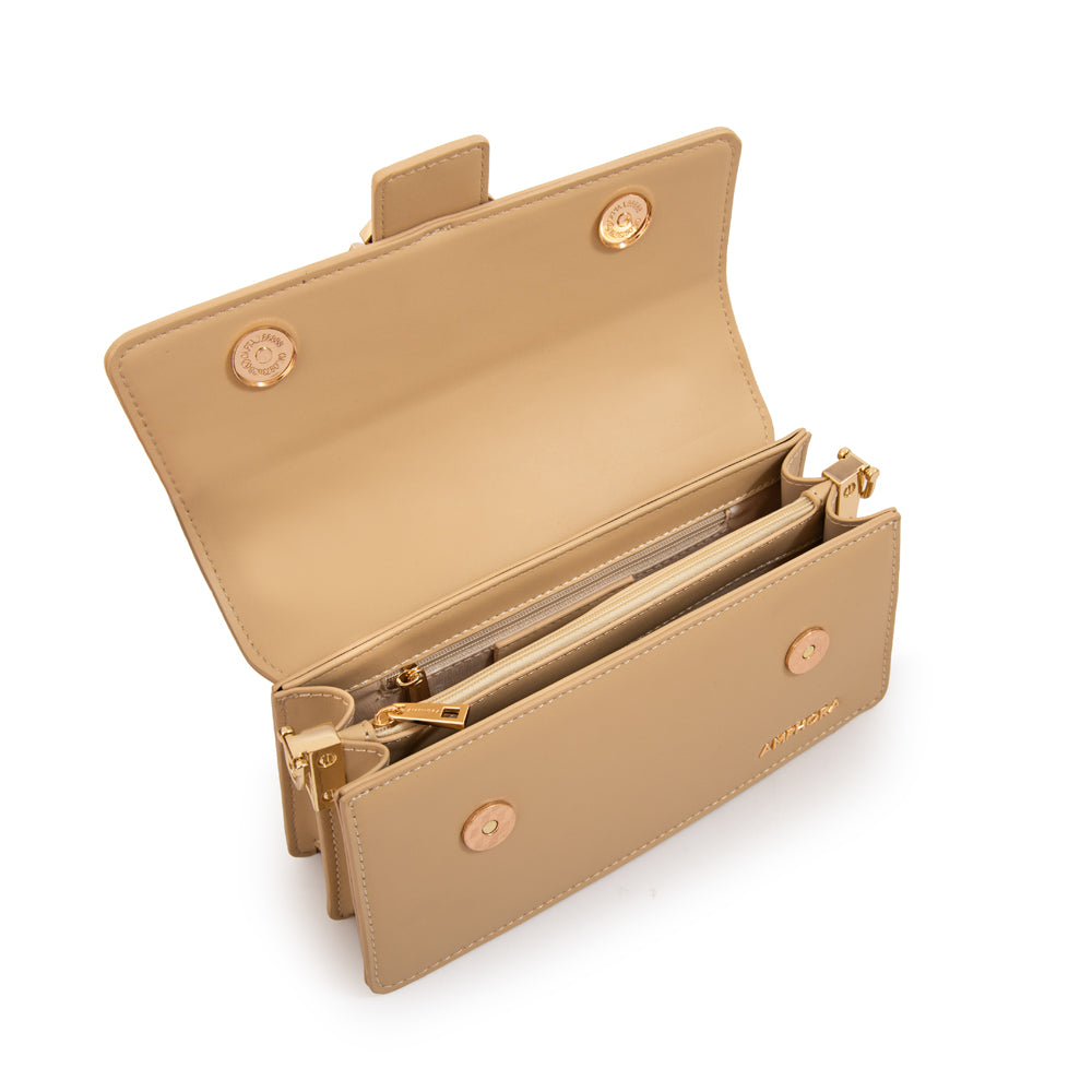 Cartera bandolera luciana pequeña beige