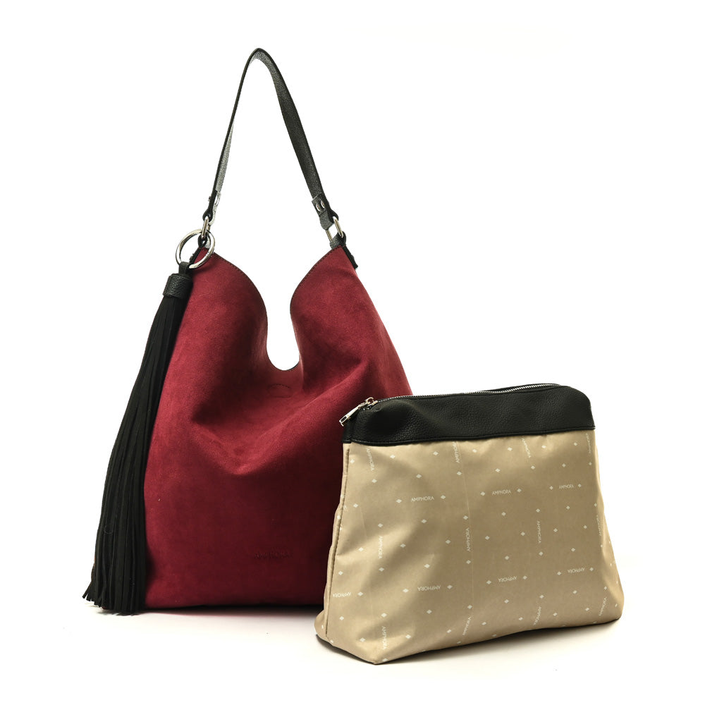 amphora raven cartera dos asas corte recto grande burdeo