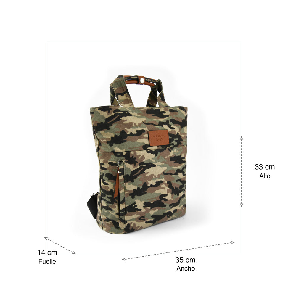 Mochila grande verito verde oliva