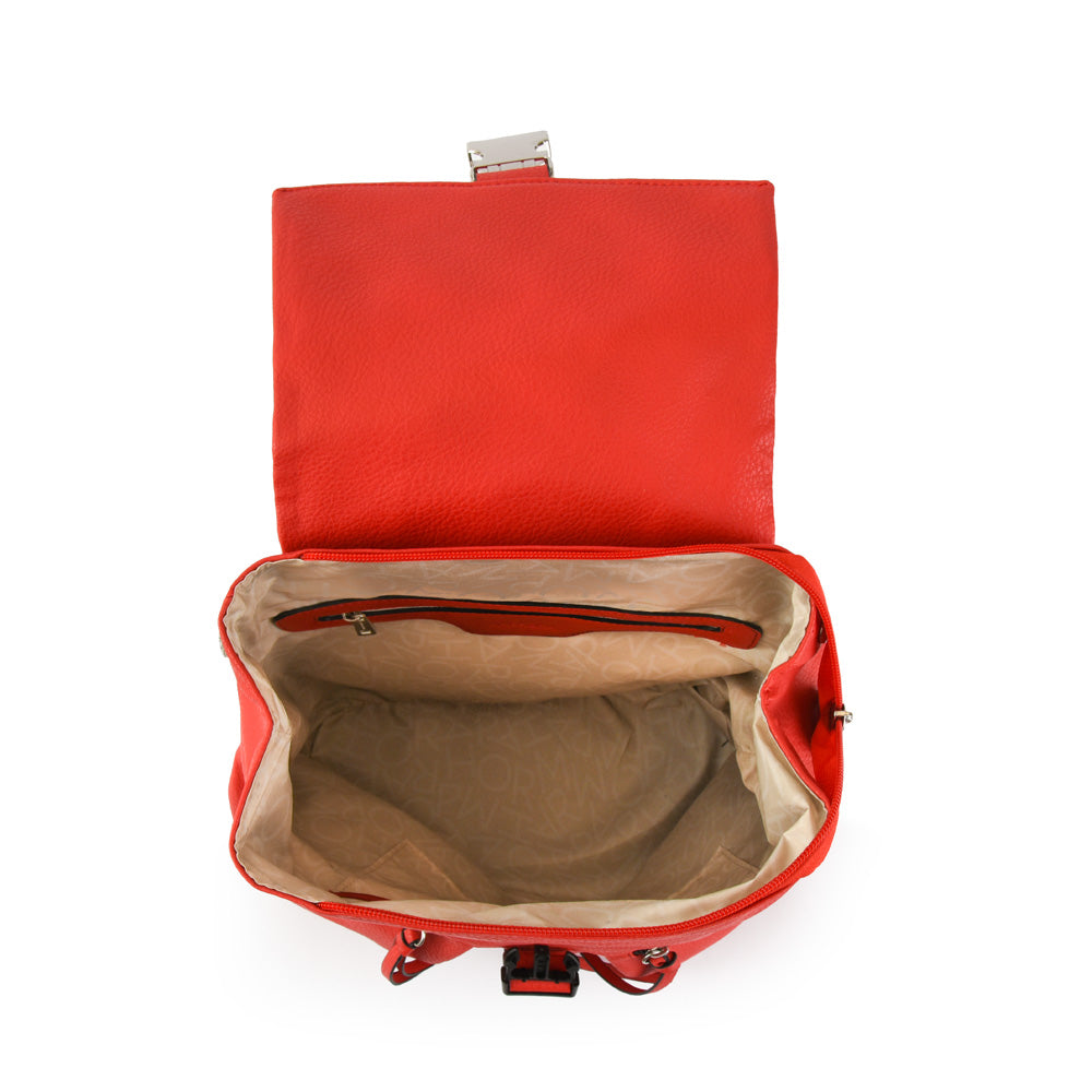 Mochila con tapa mediana nicole rojo