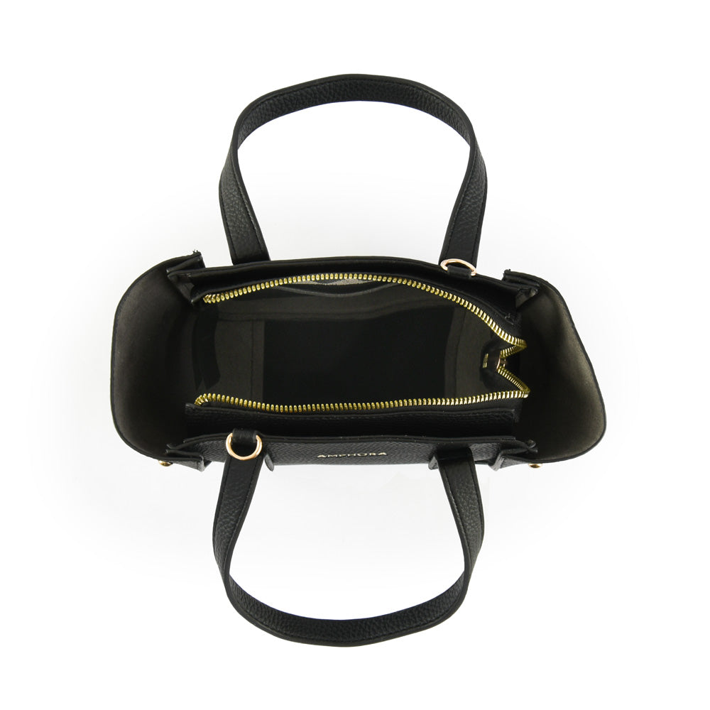 Cartera tote pequeña clear negro