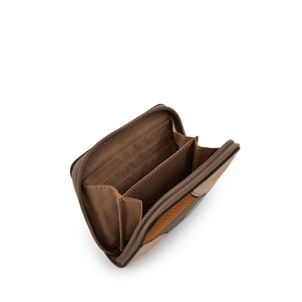 Billetera cierre exterior oriani pequeña taupe