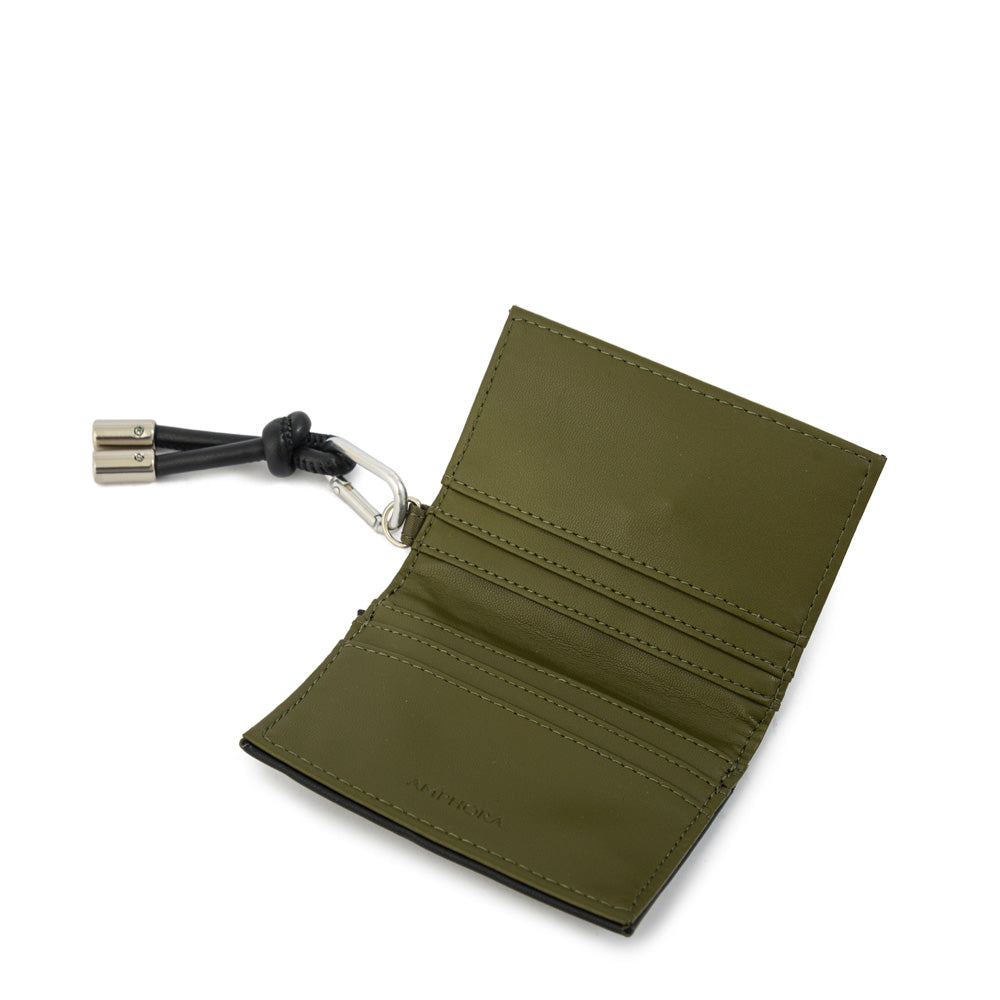 Tarjetero berta pequeña verde oliva