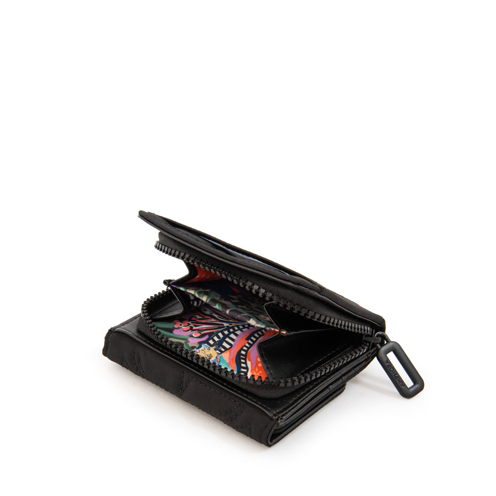 Billetera cierre exterior trinidad pequeña negro