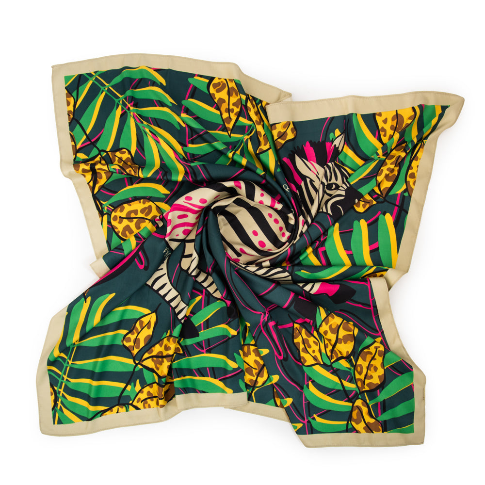 Pañuelo cuadrado bangui mediana petroleo oscuro