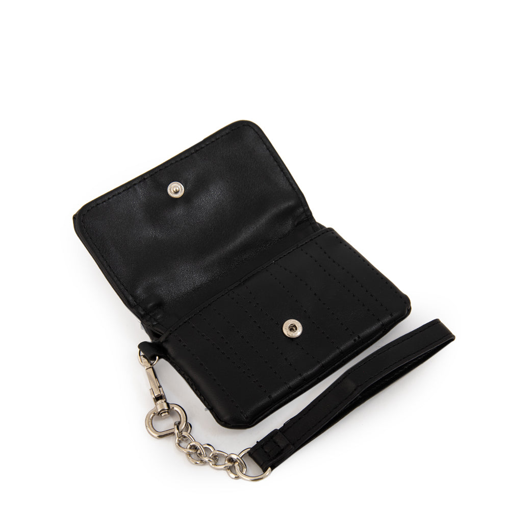 Monedero con bolsillo frontal pequeña guinea negro