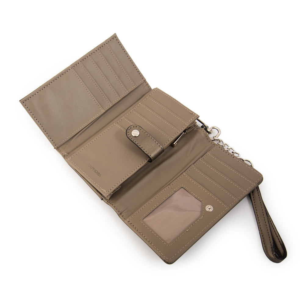 Billetera mediana guinea plateado oscuro