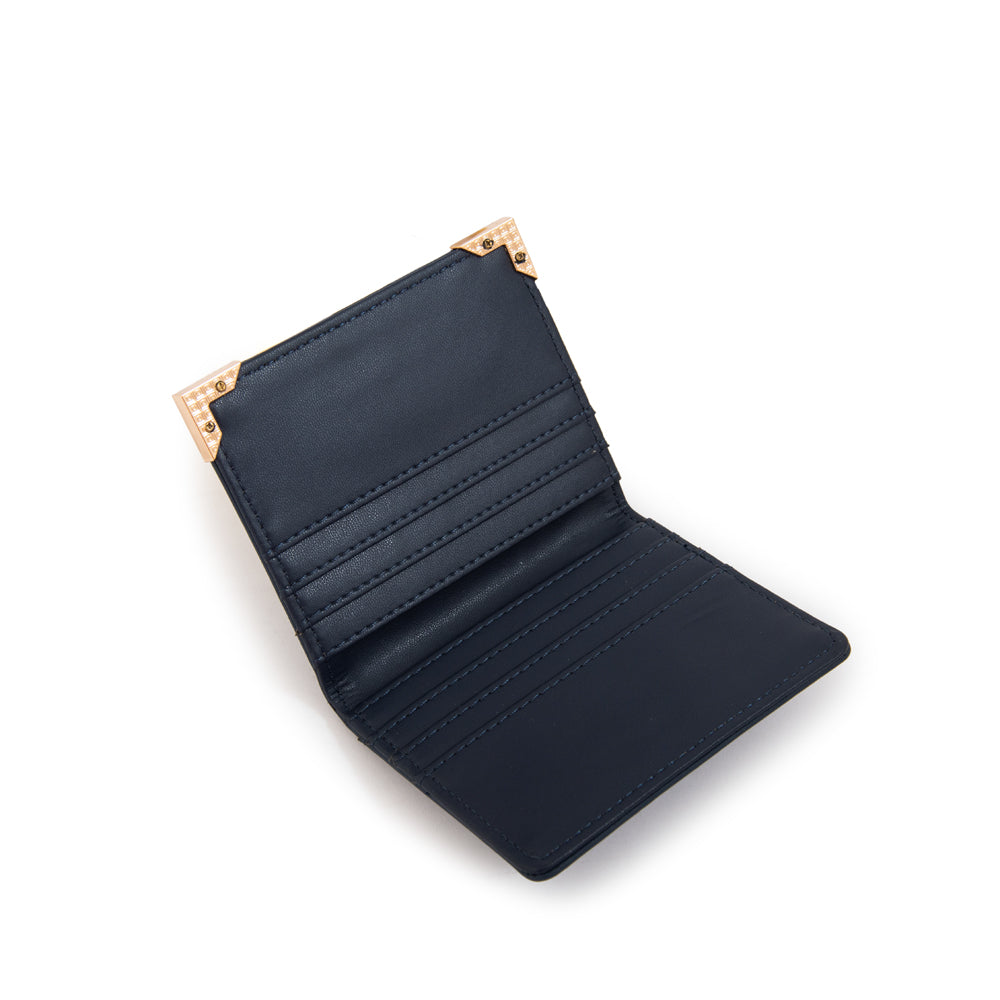 Tarjetero con ventana pequeña corcega azul oscuro