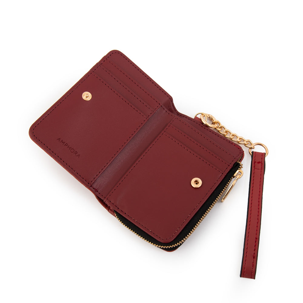 Billetera pequeña suiza rojo oscuro