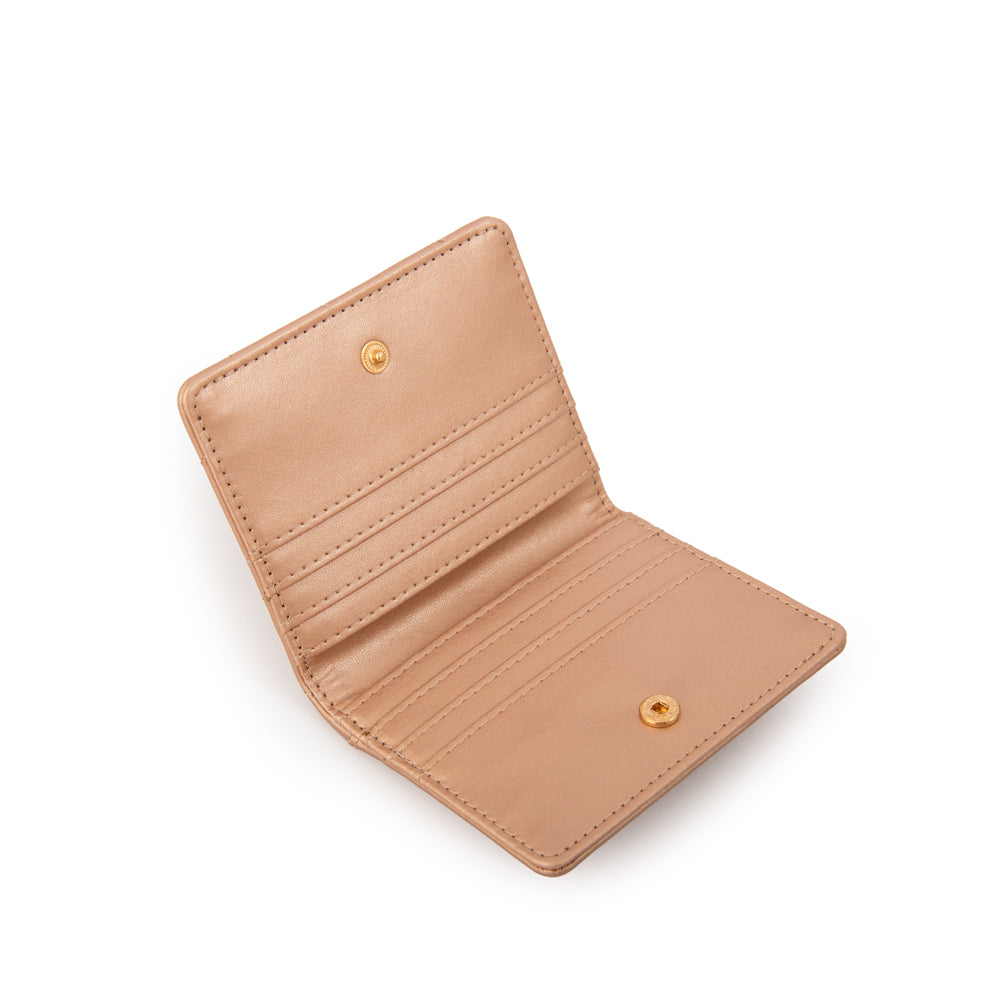 Tarjetero daniza pequeña rosa metalico