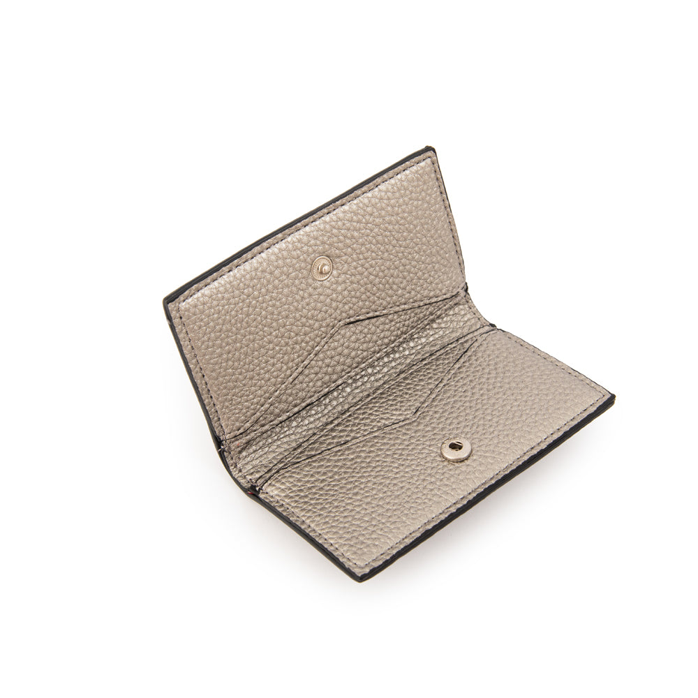 Tarjetero alfonsina pequeña plateado oscuro