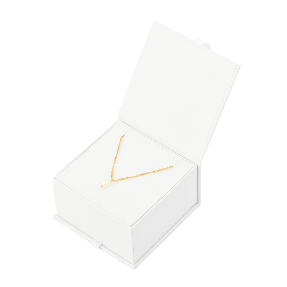 Collar con colgante perlina plateado