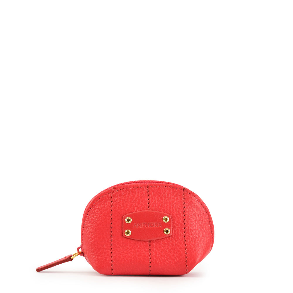 Monedero new eyelet cuero oval pequeña coral