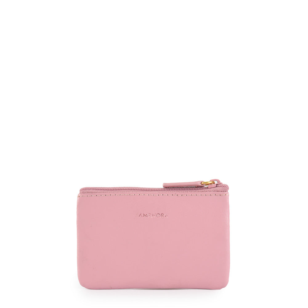 Monedero new stripes cuero rectangular pequeña rosa viejo
