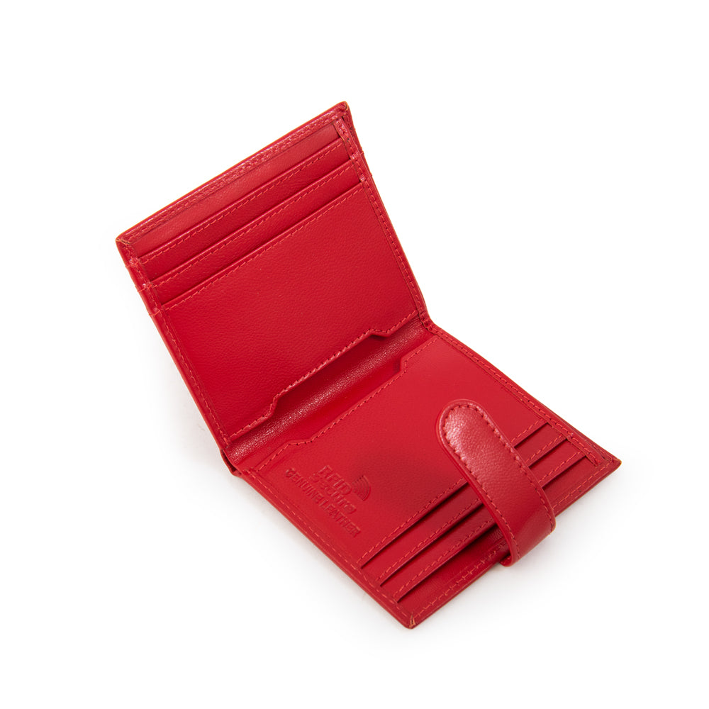 Billetera tarjetero dara cuero rojo
