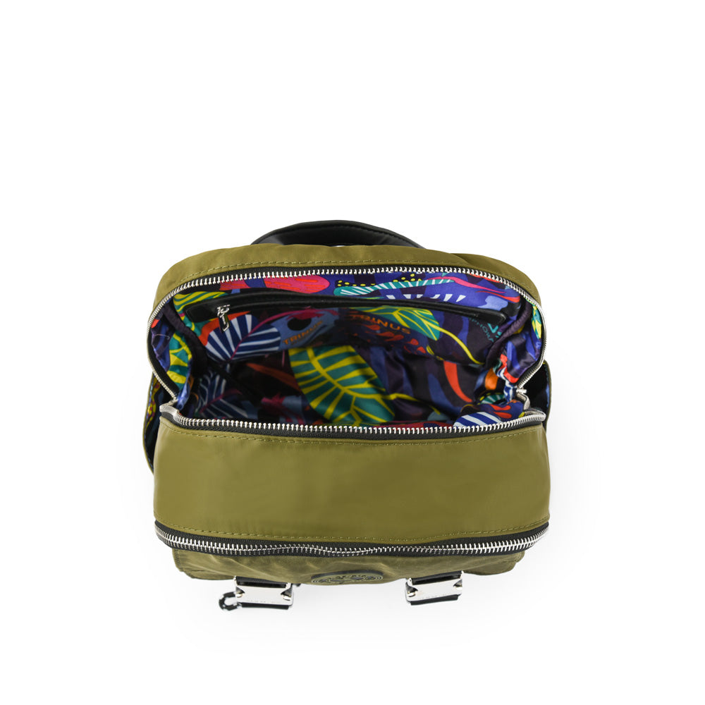 Mochila college mediana verde oliva