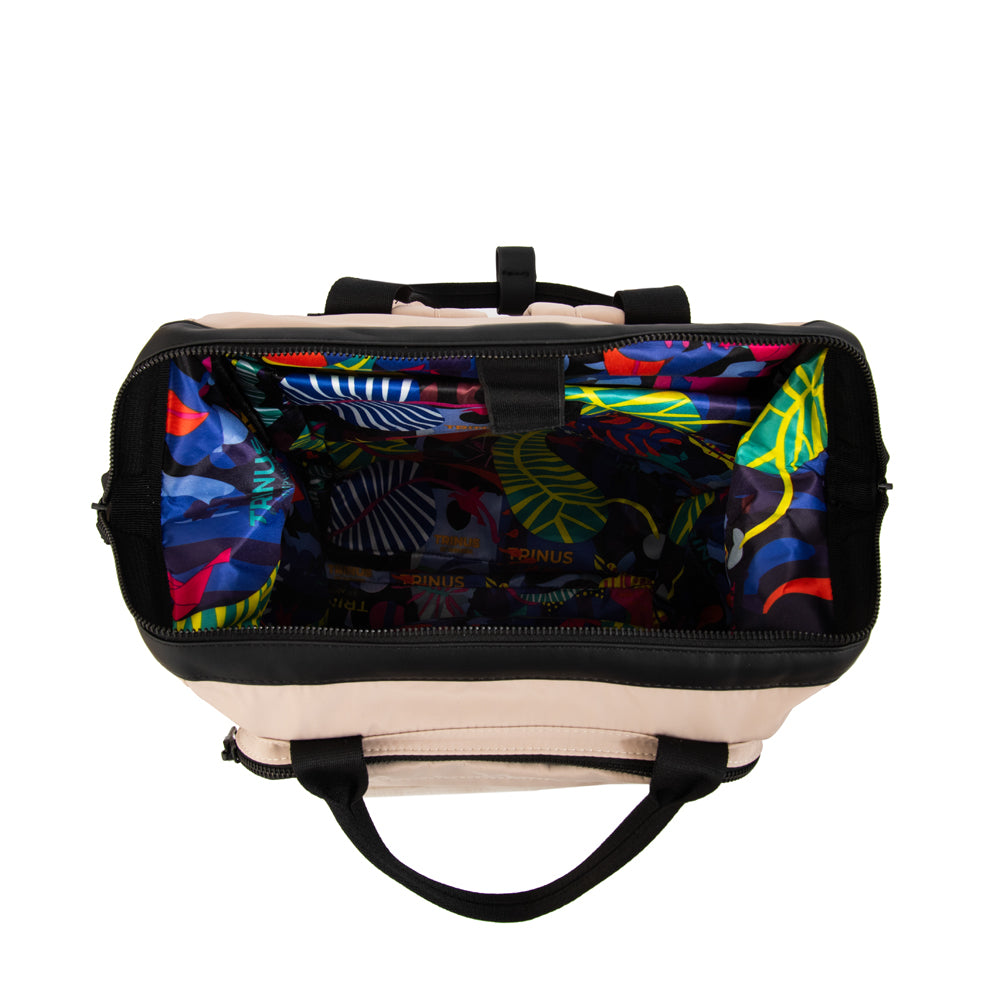 Mochila con colgante pilar grande beige