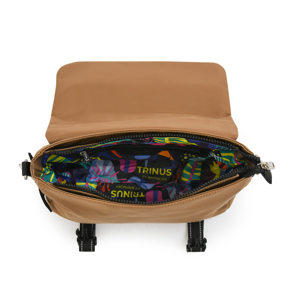 Cartera Bandolera mediana dania beige oscuro