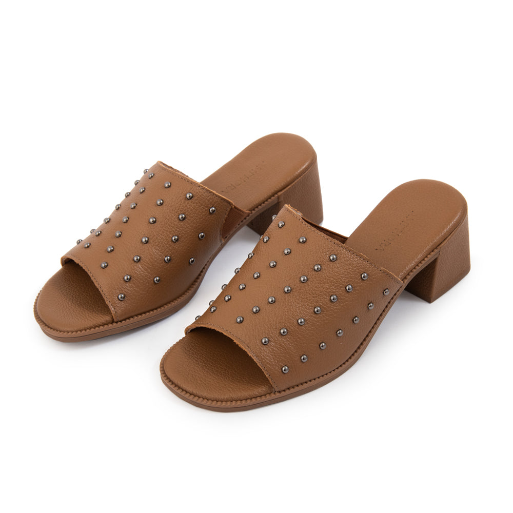 Sandalia coral cuero café