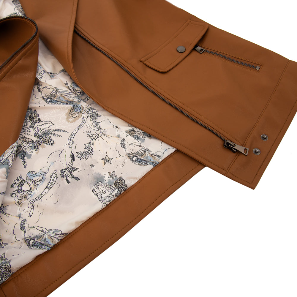 Chaqueta biker fiona camel