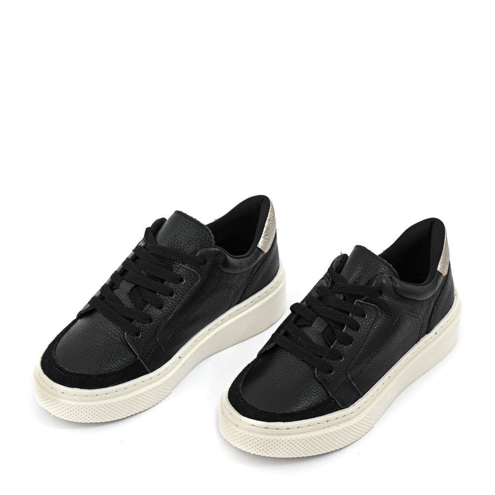 Zapatilla frany cuero negro