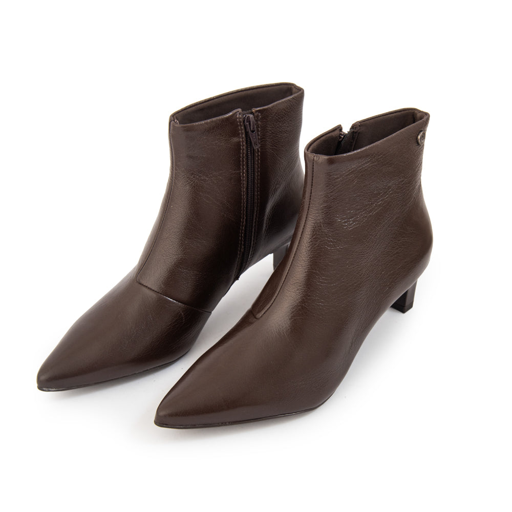 Botin irina cuero café oscuro