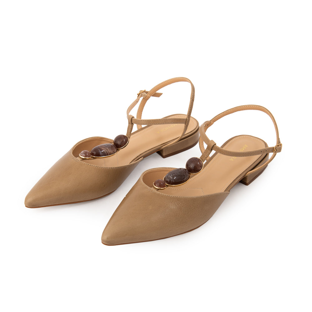 Zapato jade cuero taupe