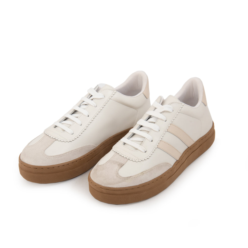 Zapatilla lena cuero blanco