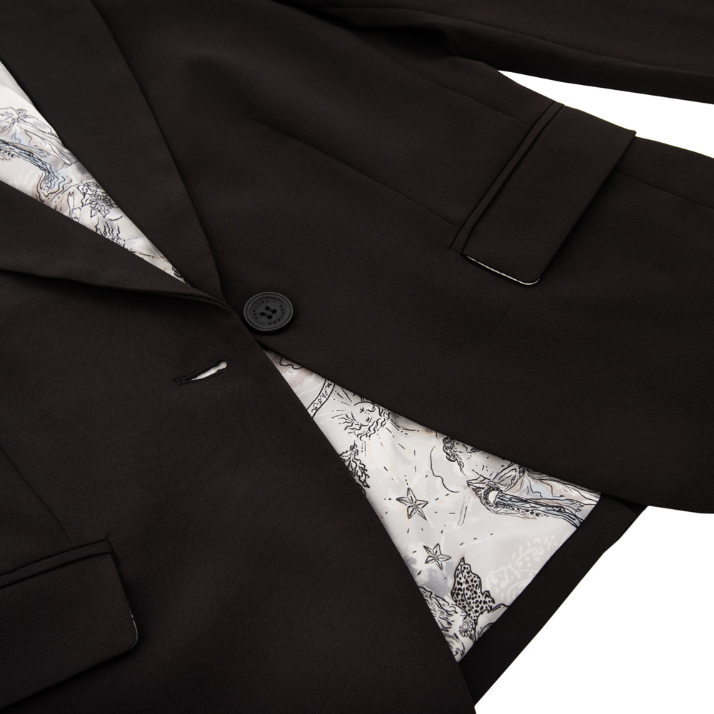 Chaqueta blazer lisa negro