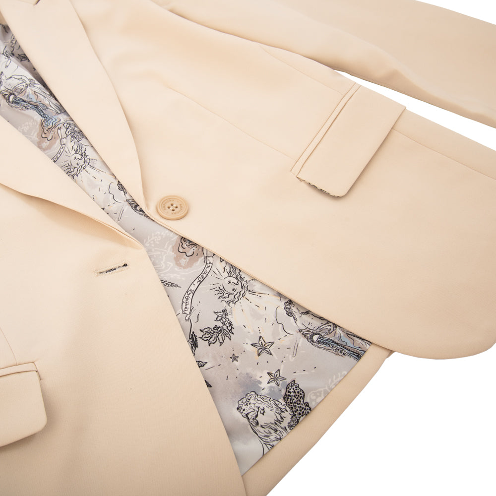 Chaqueta blazer lisa beige