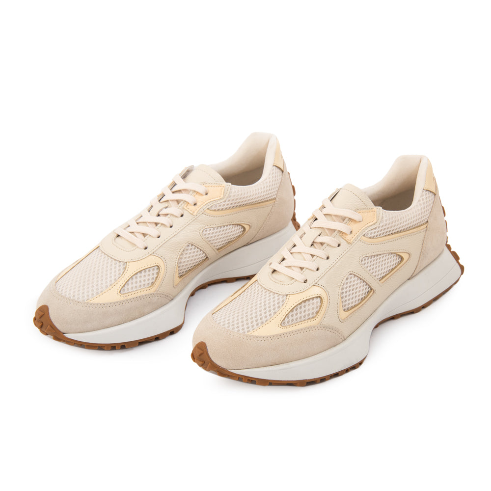 Zapatilla liv cuero beige