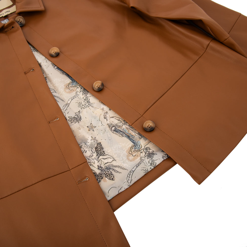 Chaqueta tipo camisa marlina café