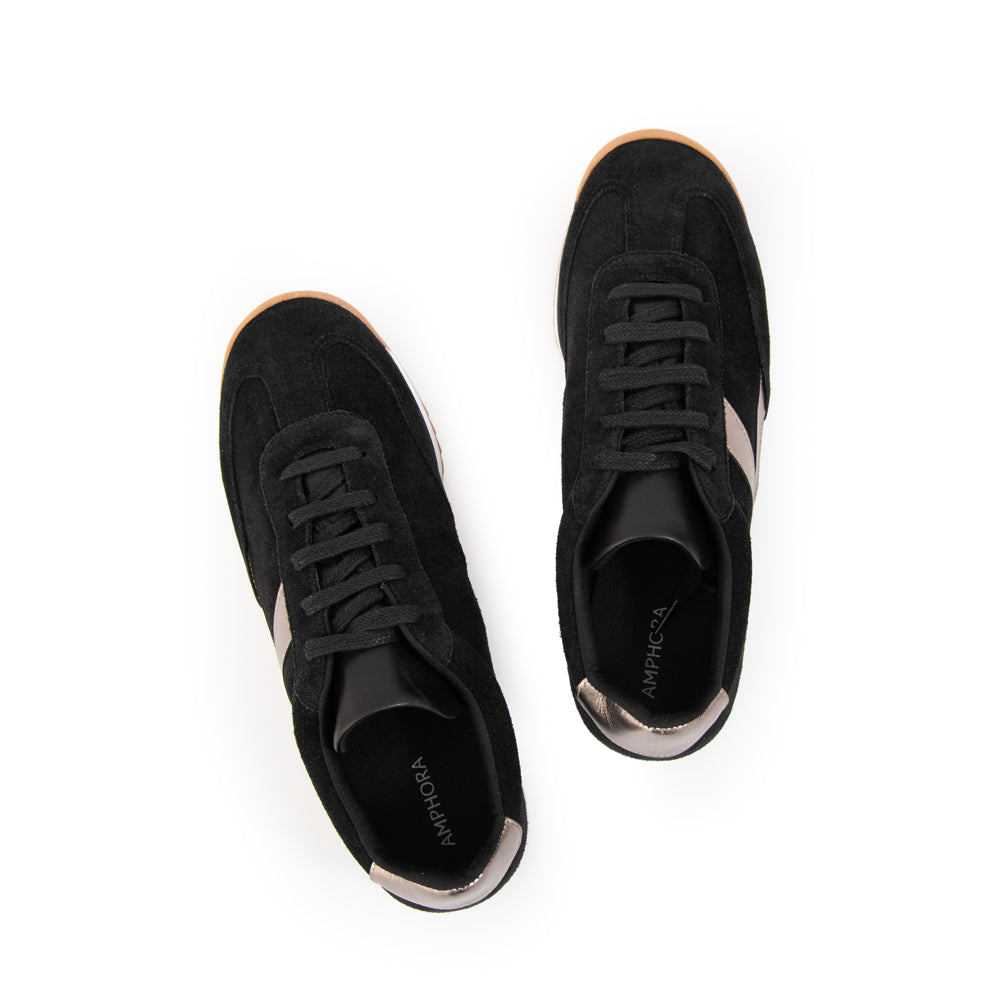 Zapatilla mila cuero negro