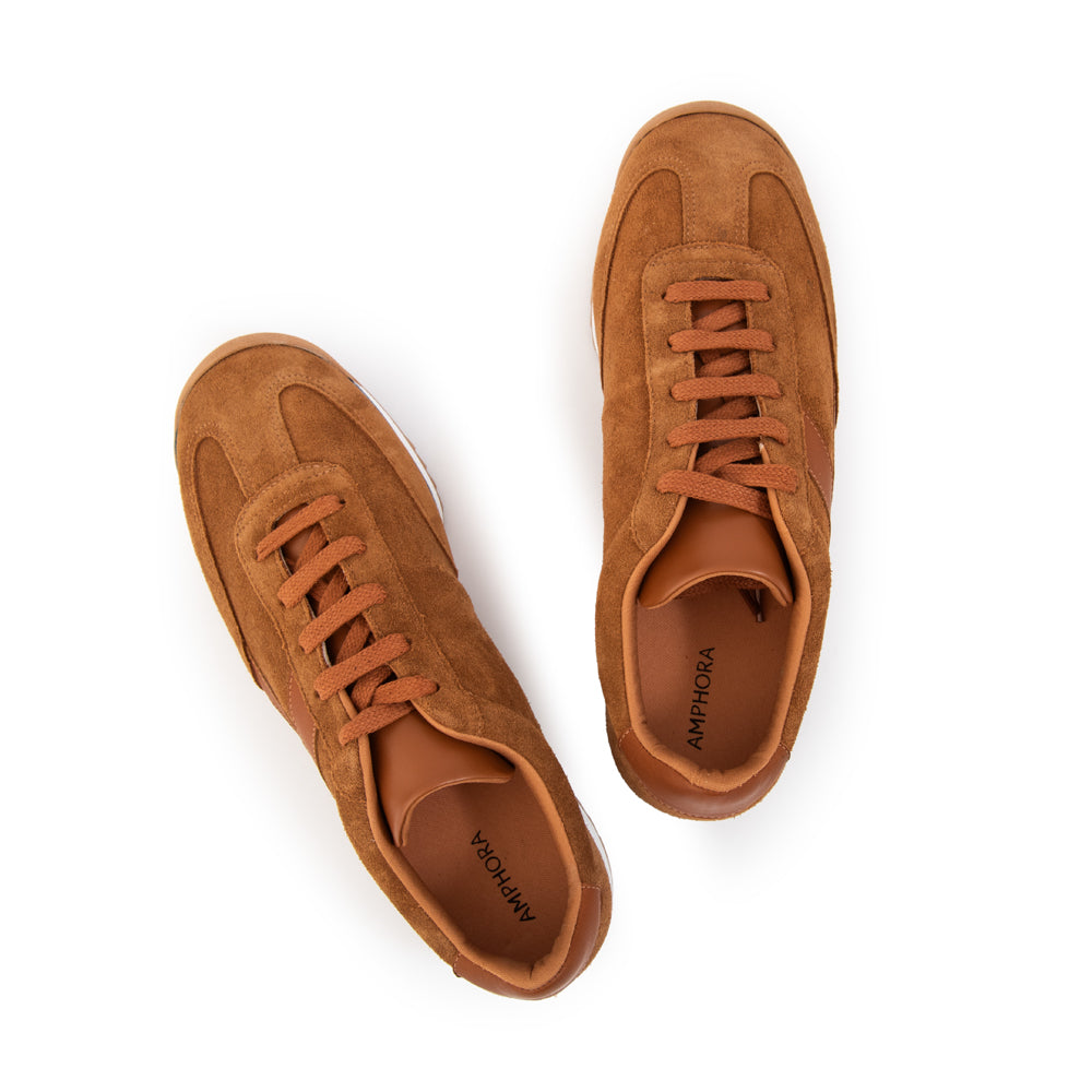 Zapatilla mila cuero camel