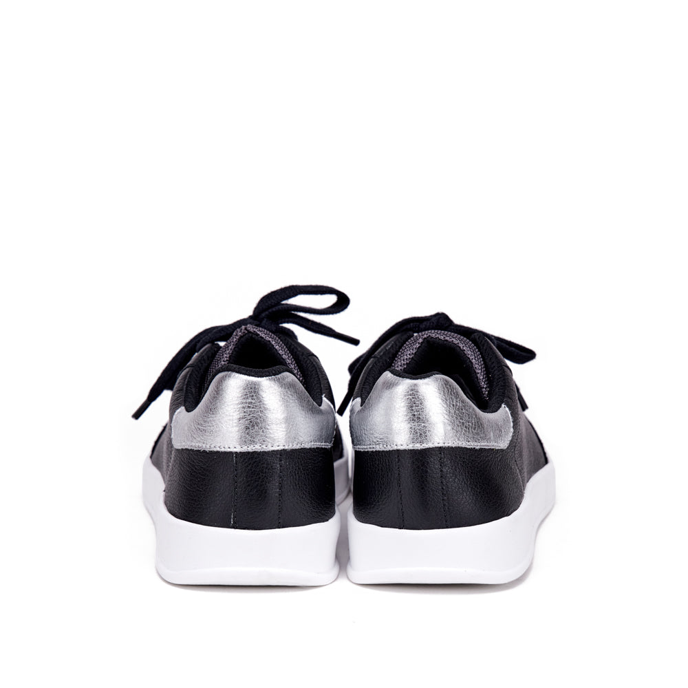 Zapatilla raquel cuero negro