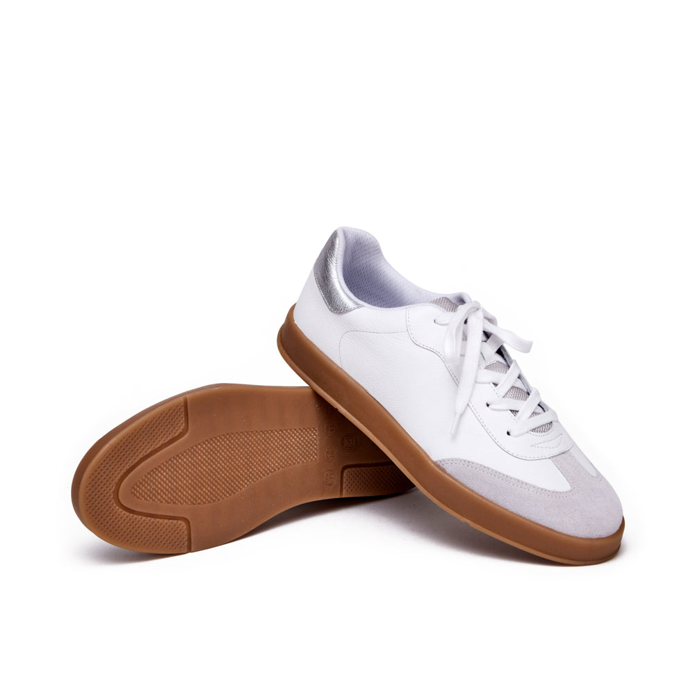 Zapatilla raquel cuero blanco