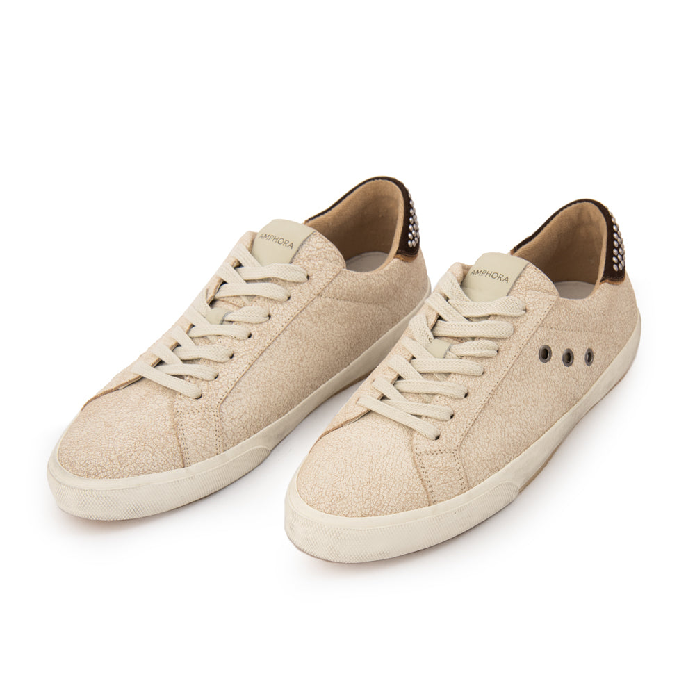 Zapatilla urban cuero blanco crudo