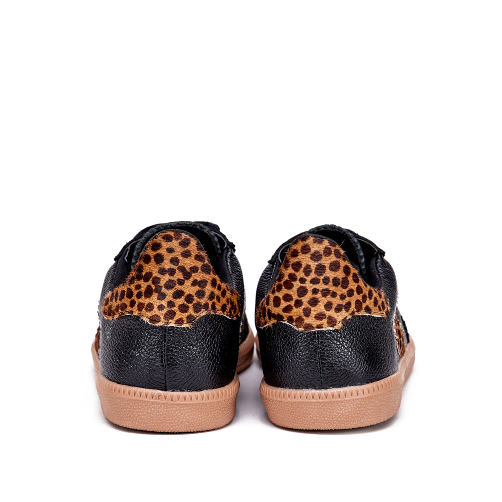 Zapatilla susana cuero negro