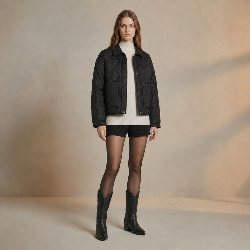 Jacket puffy soft bruselas negro