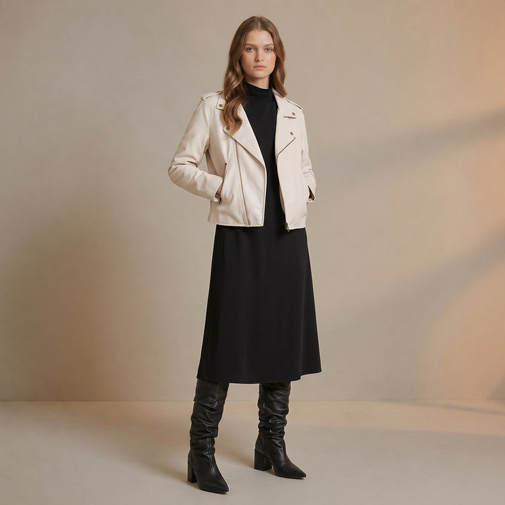 Biker jacket nancy blanco crudo