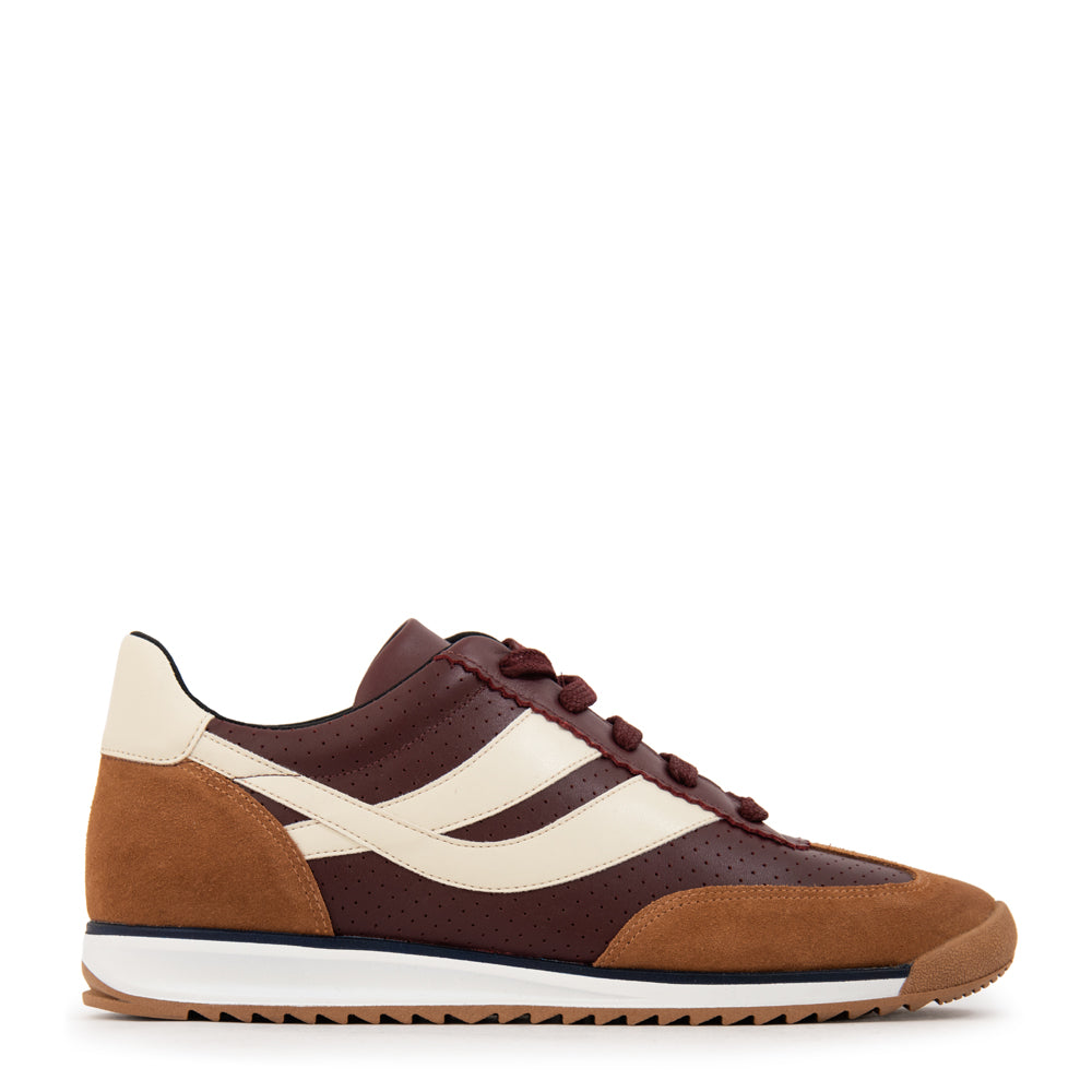 Zapatilla neve cuero burdeo