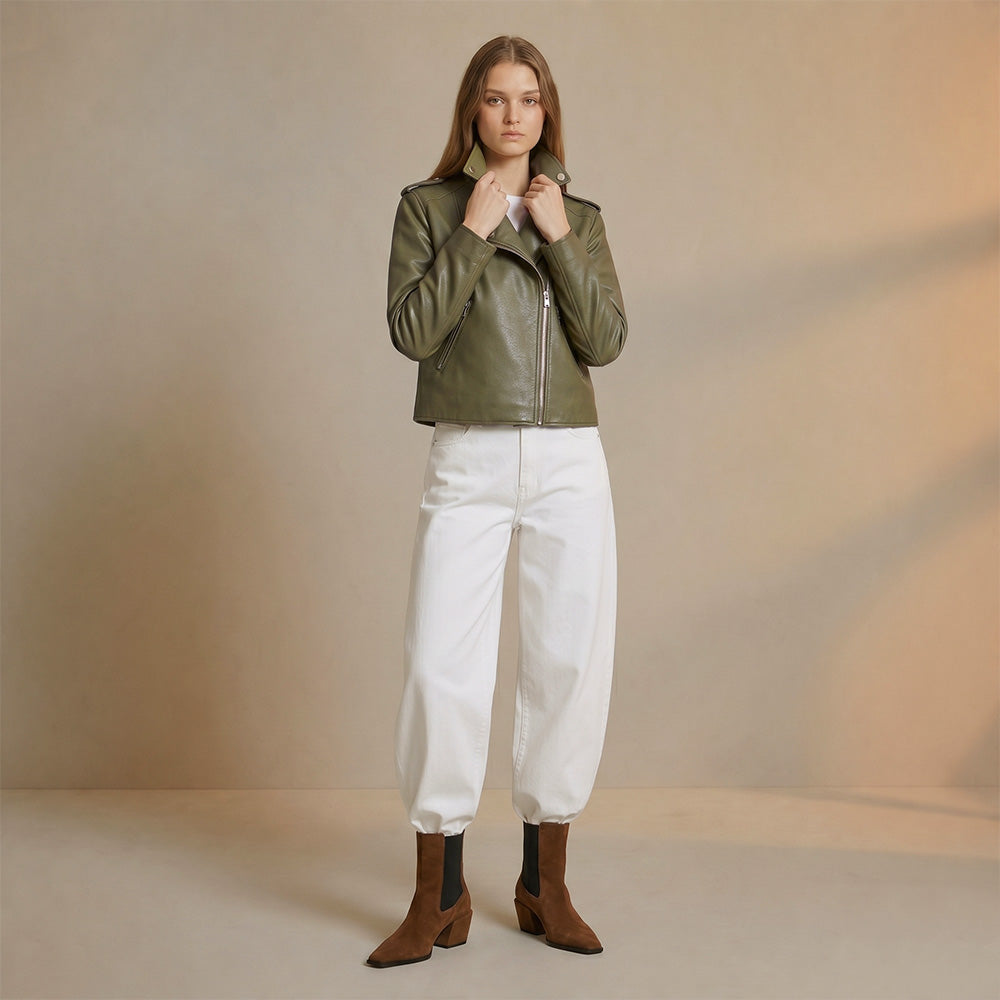 Biker jacket nancy verde oliva