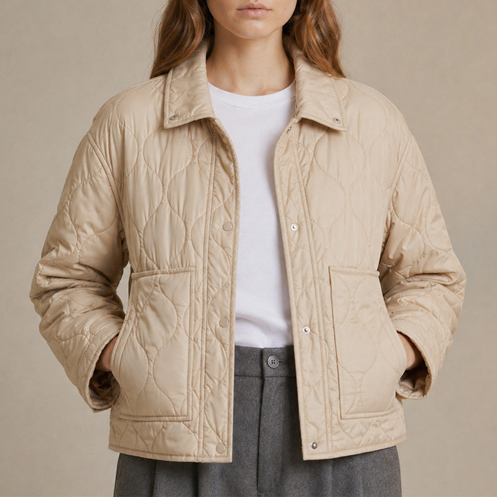 Jacket puffy soft bruselas beige oscuro