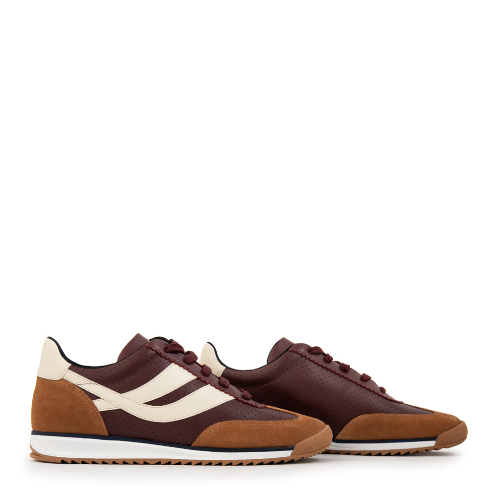 Zapatilla neve cuero burdeo