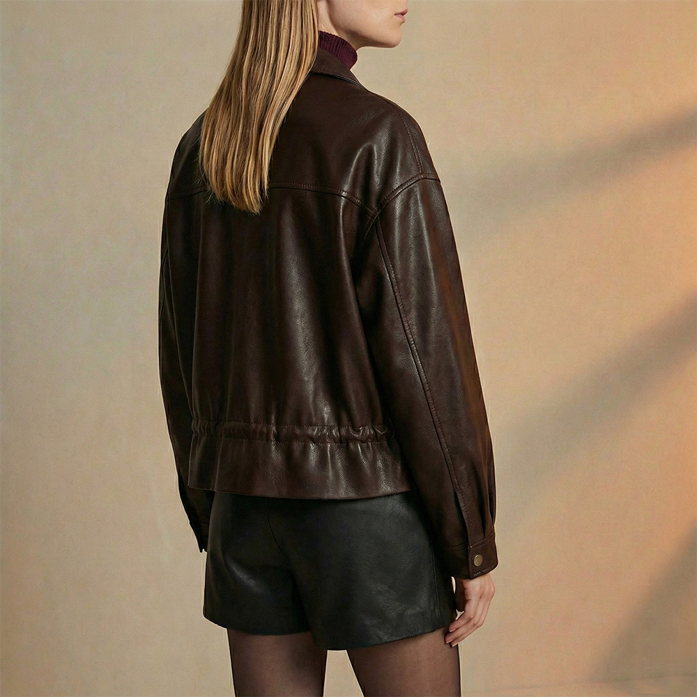 Retro bomber jacket viviana café oscuro