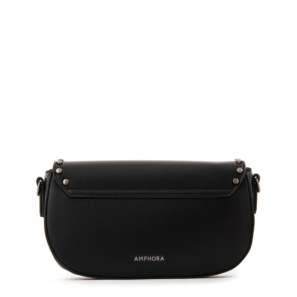 Cartera bandolera con tapa nicola pequeña negro